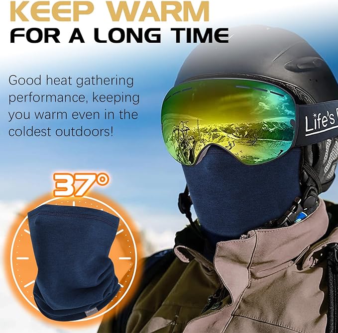 Neck Gaiter Winter Neck Warmer for Men & Women Windproof Face Mask for Cold Weather Breathable Ski Face Cover Scarf