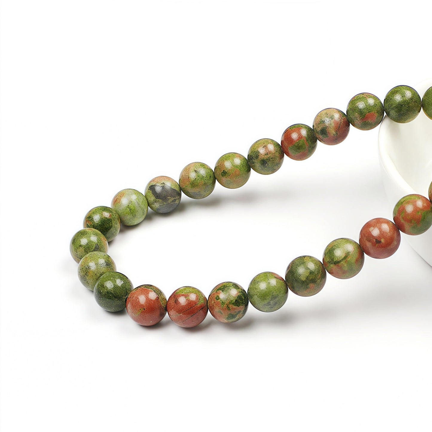 MJDCB Natural Stone Beads Unakite Round Loose Spacer Beads 15'' 4m 6m 8m 10mm 12m for Jewelry Making (10mm)