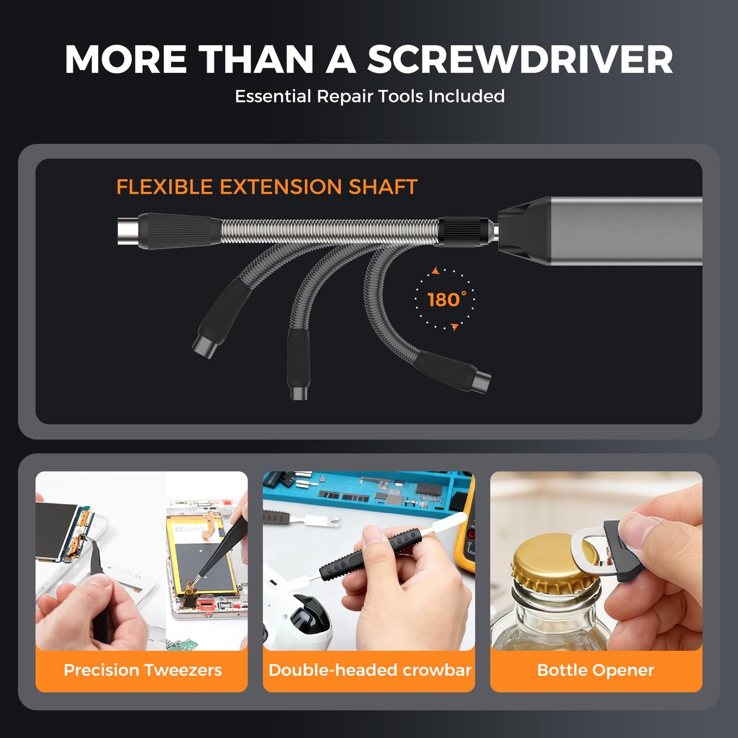 UF-TOOLS Mini Electric Screwdriver, 83 in 1 Cordless Rechargeable Small Power Screwdriver Set with 72 Bits, Led Light and Magnetic Mat, Professional Repair Tool for Phone Watch Camera Laptop PC