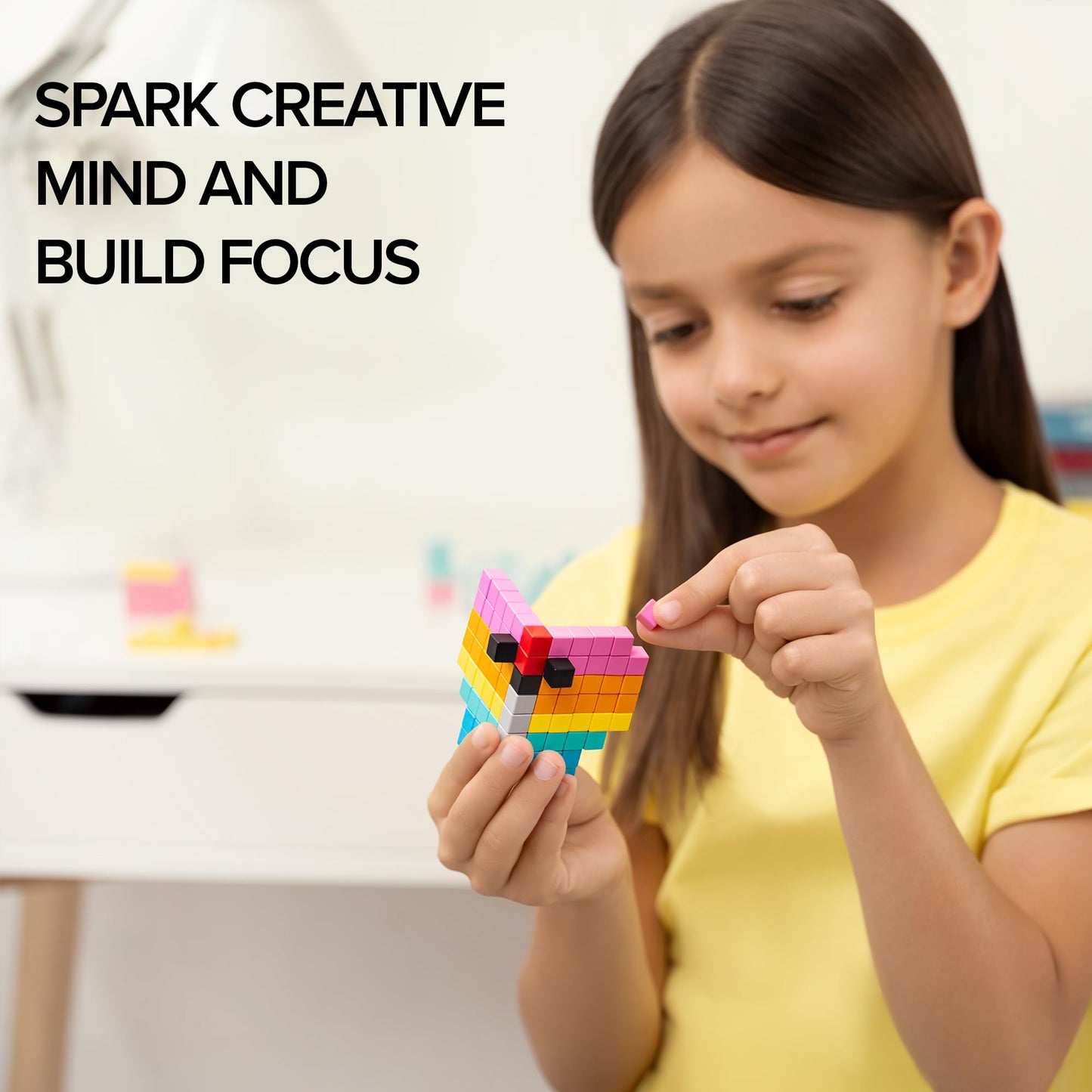 PIXIO Mini Magnetic Blocks & Magnetic Cubes for Kids – Tiny Magnets for Crafts, STEM Building Set, Sensory Learning Toys, Creative Construction Kit with Animal Figures, Ages 6+