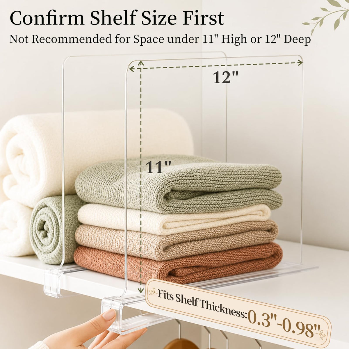 Shelf Dividers Purse Organizer for Closet (4 Count)