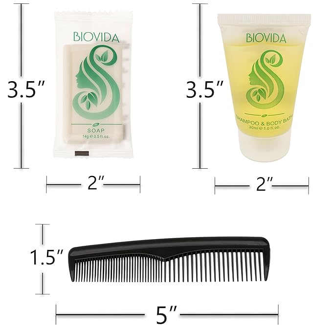 Moda West 24 Hygiene Kits - Bulk Case of Wholesale Basic Toiletry Kits for Men, Women, Travel, Charity 5 Pc Kit