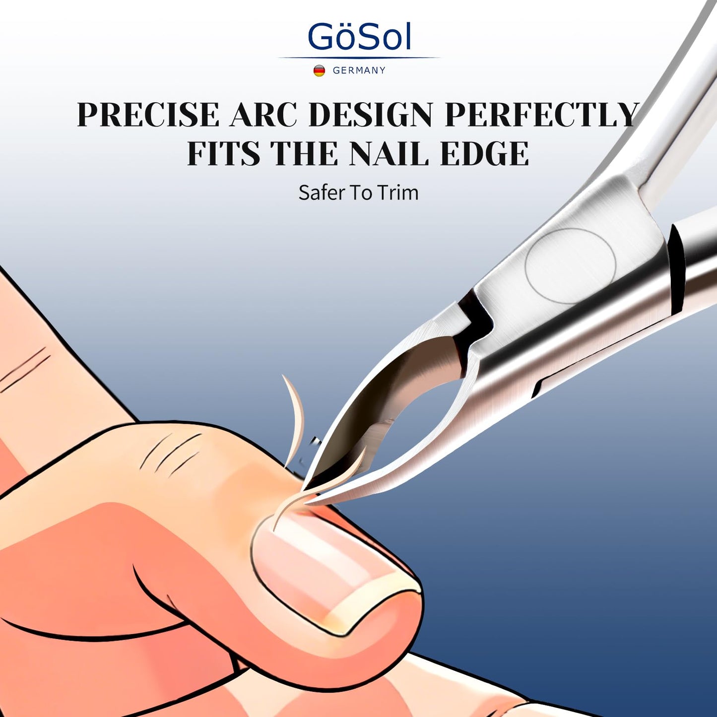 Pro Cuticle Trimmer - Stainless Steel Cuticle Nippers Scissors 1/2 Jaw Ultra-Sharp Cuticle Remover Cutter for Manicure Tool, Includes Black Leather Case