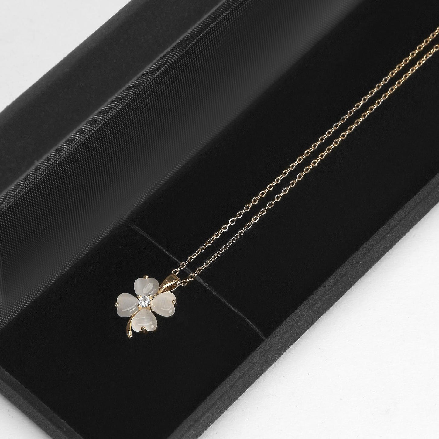 KUKUVR 2 Pieces Velvet Necklace Bracelet Gift Box, Jewelry Long Chain Holder Display Storage case for Women men (Black)