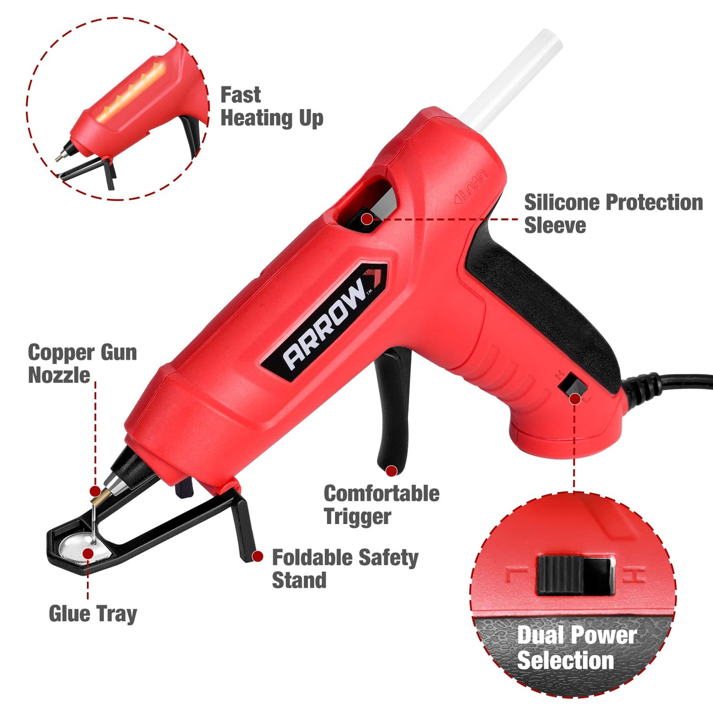 Arrow Mini Hot Glue Gun, Dual Temp Glue Gun Kit with 24Pcs Mini Glue Gun Sticks & Arrow JT27 Light Duty Staple Gun Kit, Thin Wire Stapler with 2000 Pieces JT21 3/8" Staples