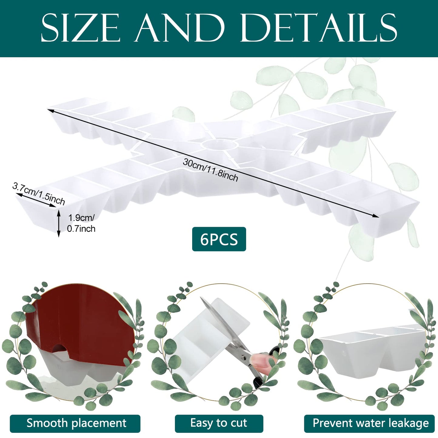Panelee 6 Pcs Plant Pot Stand Riser Adjustable Cuttable Plastic Under Plant Stand Prevent Water Damage for Outdoor Indoor Pot Holder Garden Patio(11.8 Inch,White)