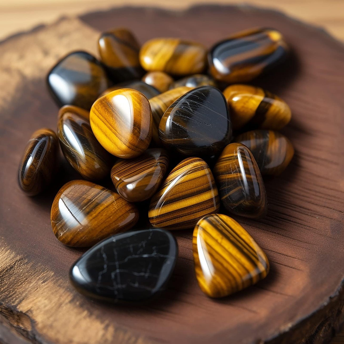 SigMntun Polished Tigers Eye Crystals - 72 Pcs, 0.5" 10 oz Handpicked Natural Tumbled Gemstones Rocks, Pebbles for Reiki, Chakra, Healing Home Decor
