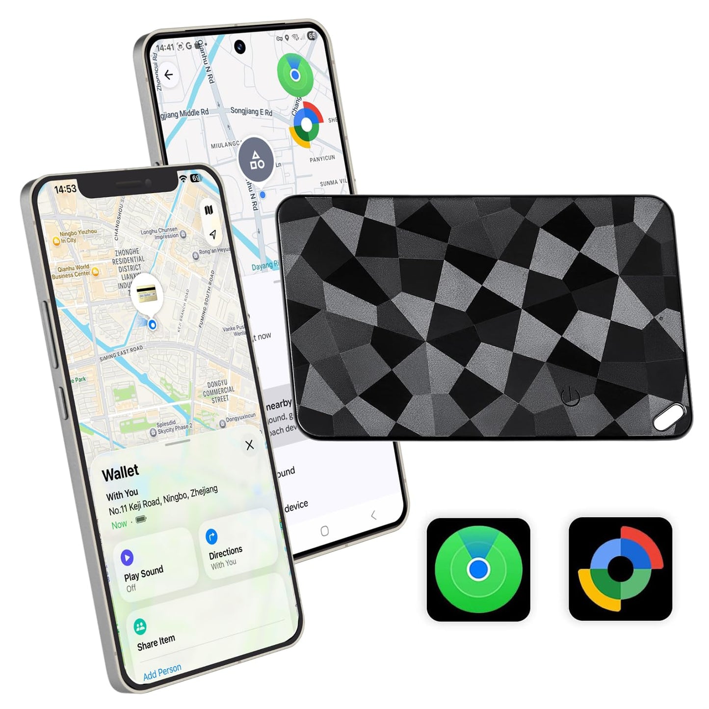 Reyke 2026 New Wallet Tracker for Both iOS & Android Phones, Dual System Rechargeable Tracking Card Compatible with Apple Find My & Google Find Hub Device for Luggage, Passport, Purse Gift