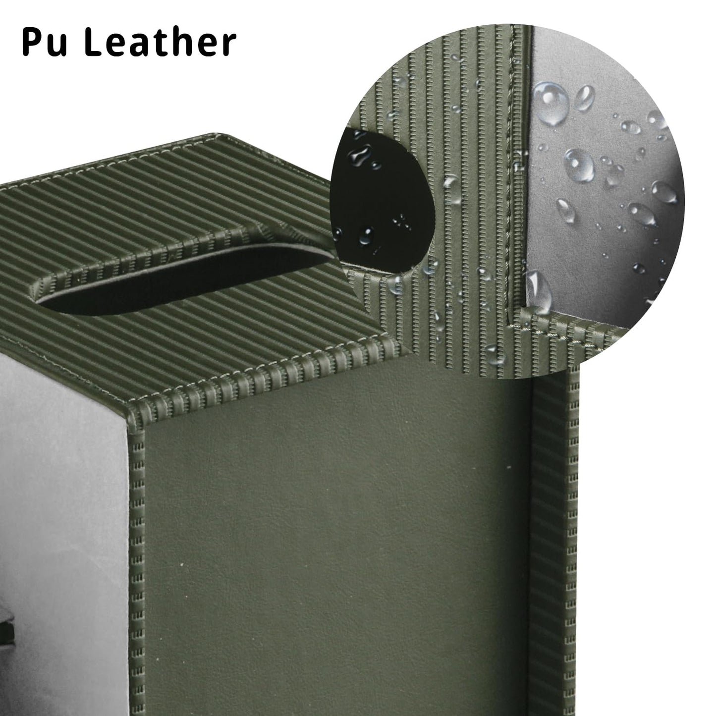 Fanousy Modern PU Leather Cube Tissue Box Cover with Storage Tray, Multifunctional Remote Control Holder & Facial Tissue Dispenser Organizer for Nightstand, Bathroom, Bedroom, Office & Home Decor