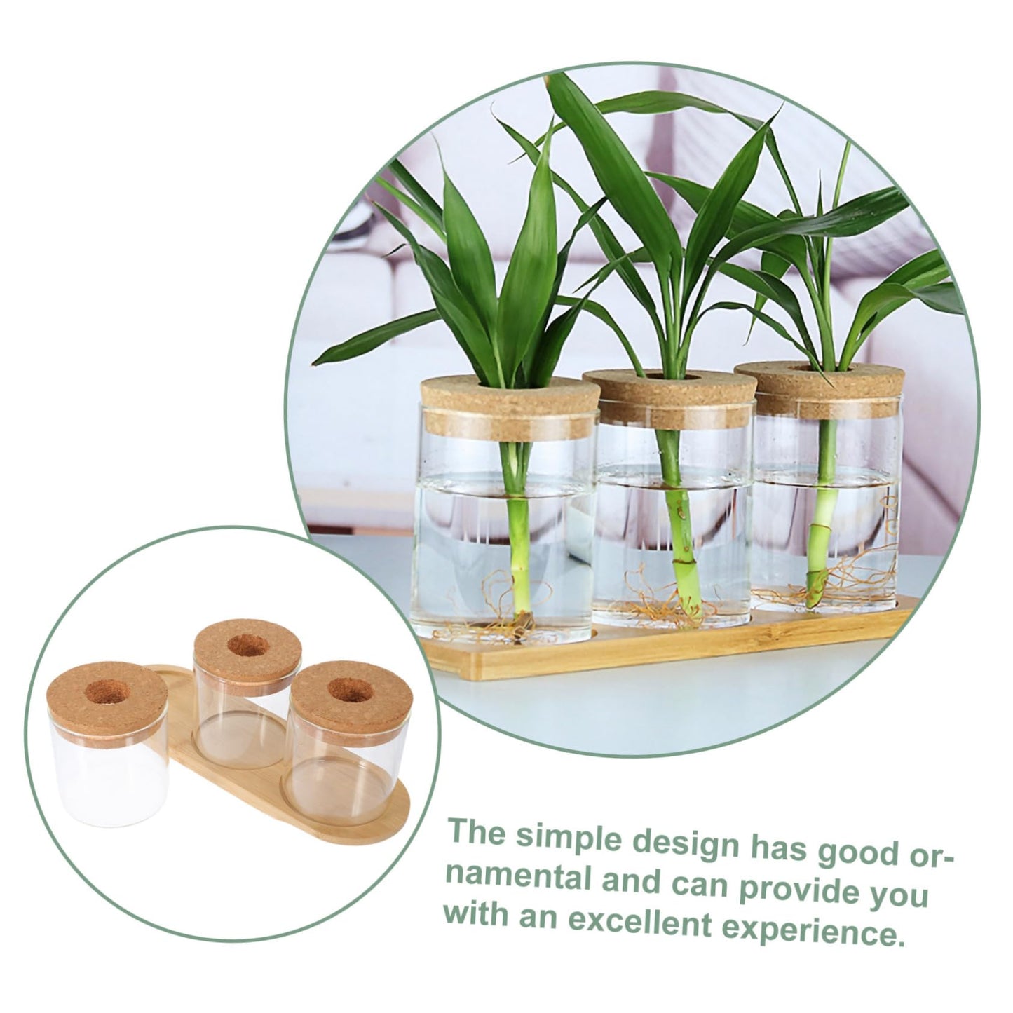 SUPVOX 1Set Hydroponic Indoor Garden Glass Bulb Vases with Stand for Tabletop Plant Terrarium for Home and Office Decoration