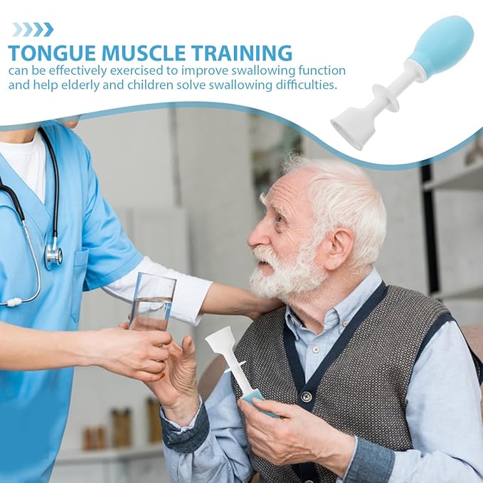 SAFIGLE Tongue Muscle Rehabilitation Device for Speech Therapy Oral Motor Therapy Tool with Silicone Suction Puller for Elderly and Kids Tongue Trainer for Swallowing Improvement