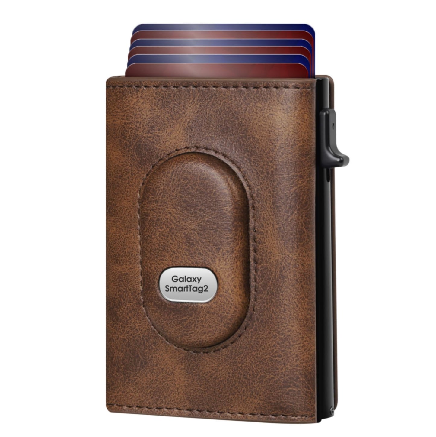 GAOCHALE Mens Wallet for Samsung Smarttag2 Pop up Card Holder Compatible with Samsung Tag RFID Blocking Wallet for Men 10-14 Card Capacity | ID Window | Cash Slot(Brown)