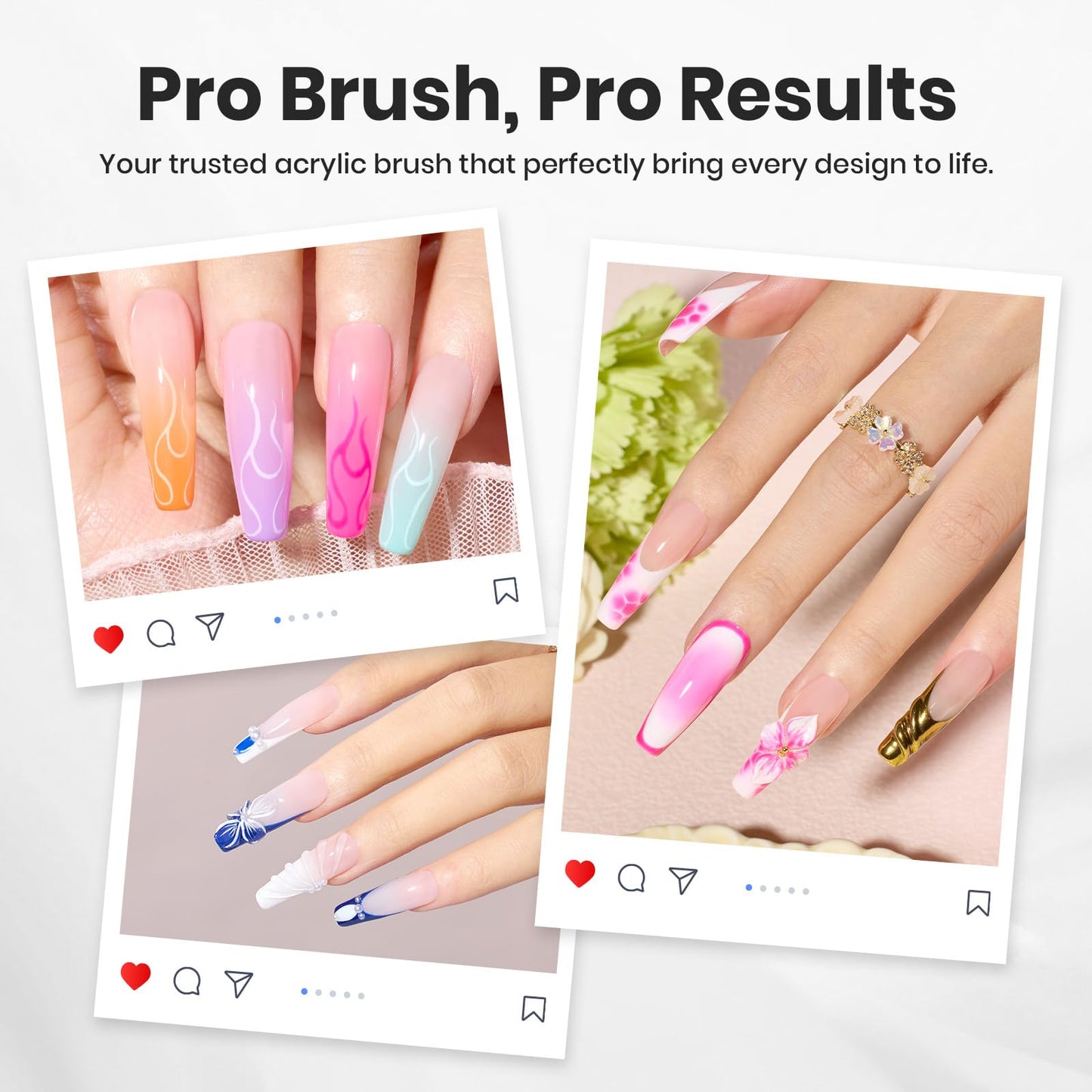 Beetles Pro 1-Pcs Acrylic Nail Brush – Professional Pure Kolinsky Bristles Acrylic Brushes for Nails Metallic Nail Art Brushes for Nails Extension Gel, 3D Carving – Salon Quality Manicure Tool (10#)