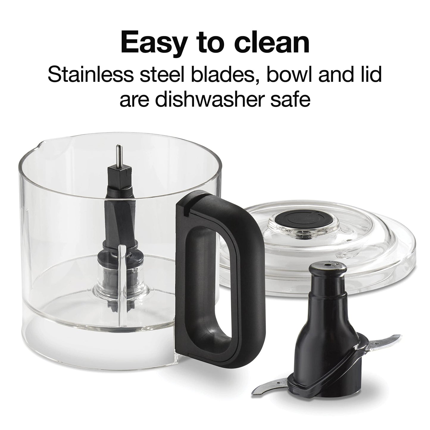 Proctor Silex Durable Electric Vegetable Chopper & Mini Food Processor with 2 Speeds for Chopping, Puree & Emulsify, 3.5 Cups, Silver