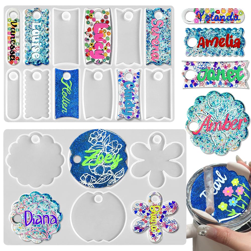 RESINWORLD Tumbler Name Tag/Plate Silicone Molds for 20oz/30oz & 40oz Lid