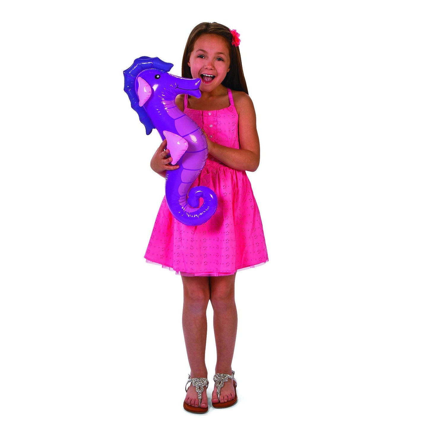 Fun Express Under The Sea Party Decorations Inflatables 6 Pack - Ocean Themed Party Favors with Shark Dolphin Whale Octopus Fish Seahorse | Inflatable Animals for Birthday Decor & Classroom Display