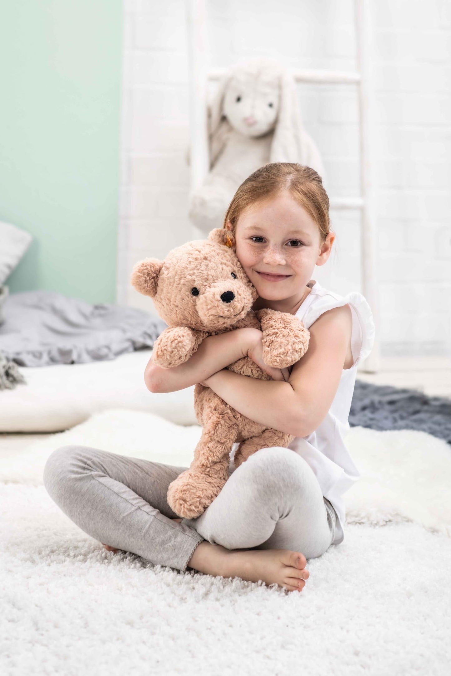 Steiff Jimmy Teddy Bear – Soft Cuddly Friends, Premium Plush Stuffed Animal Toy for Kids (Light Brown, 16")