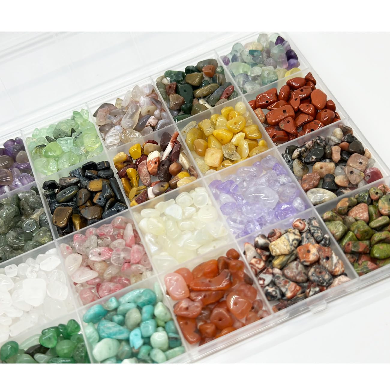 Yephac Jewelry Making Kits with 28 Colors Gemstone Chips, Healing Crystal Ring Maker Kit with Jewelry Making Supplies (28 Colors-1)