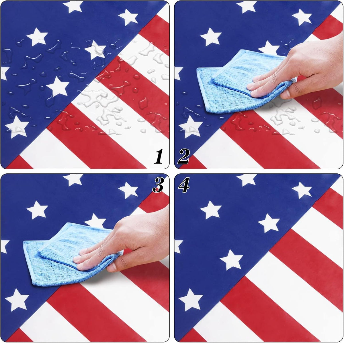 Childom 3 Pack Patriotic Tablecloth,Disposable Plastic Tablecloth 54"x108" Patriotic Decorations,Birthday Party Table Cloth for Kids,Patriotic Themed Party Supplies for Outside,Picnic,Camping,Memorial