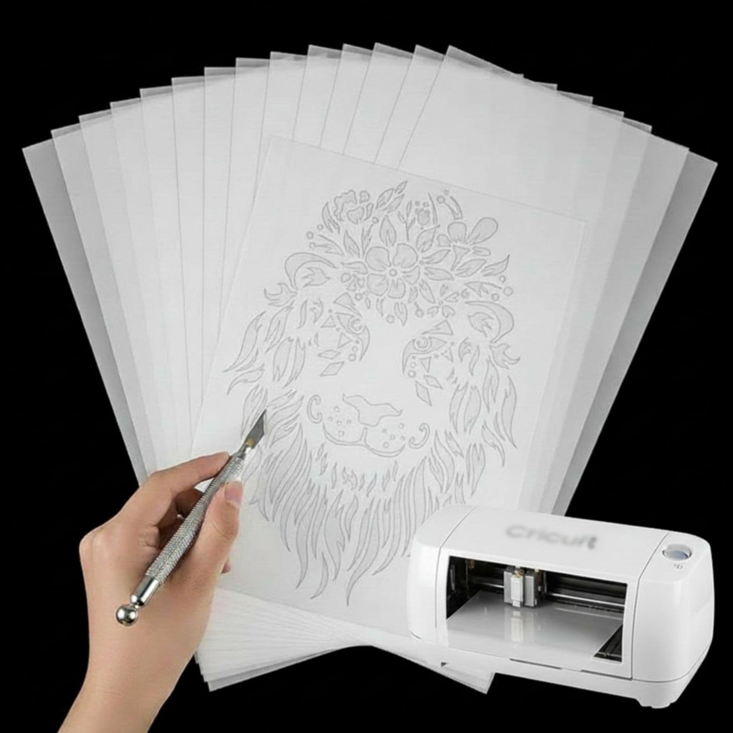 Frienda 24 Pack 7.5 Mil Blank Stencil Sheets, 12 x 24 Inch Plastic Making Sheet Milky Translucent Reusable PET Blank Stencil Material, Clear Plastic Sheets for Cutting Machine, DIY Crafts and Painting