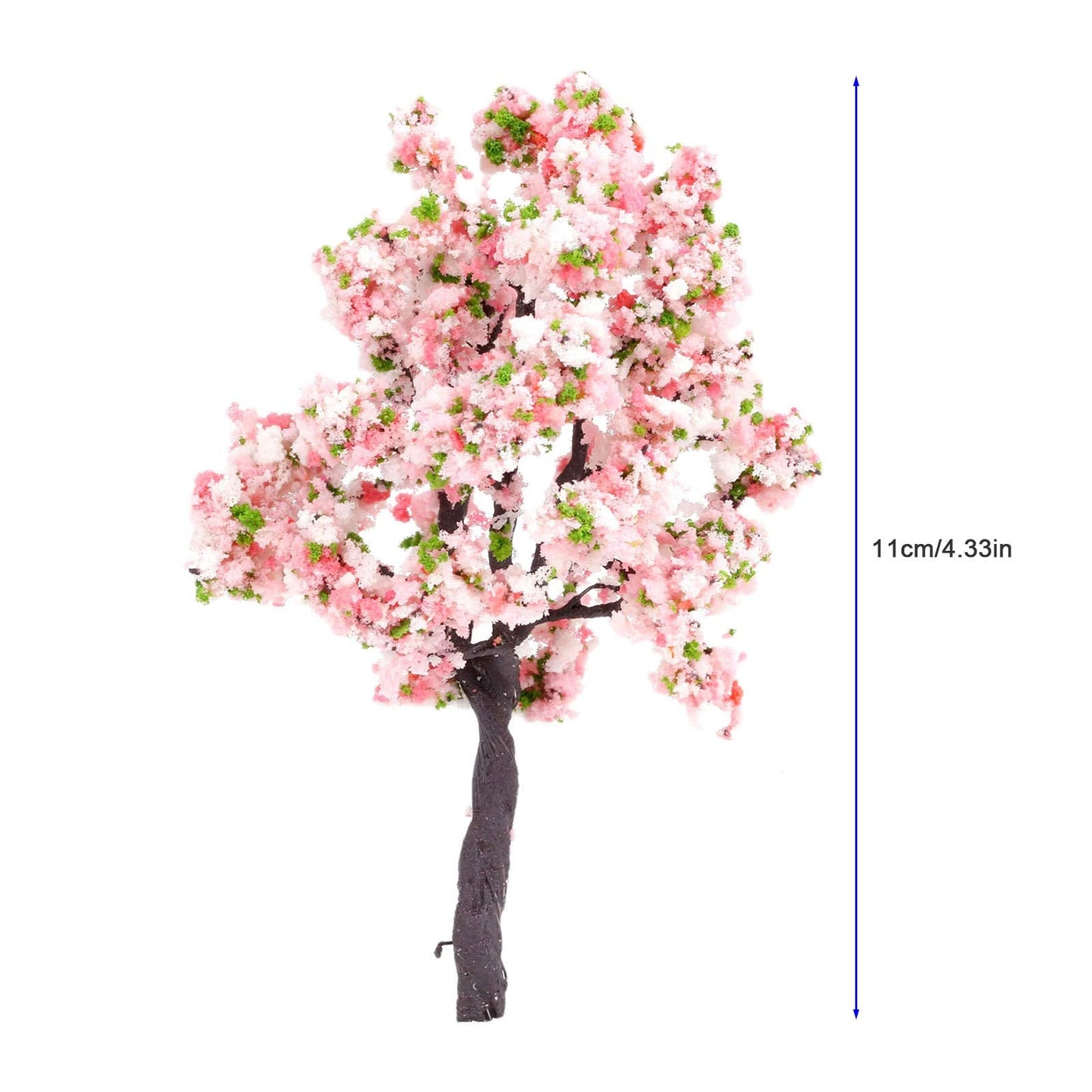 Yetaha 10PCS Pink Flower Model Trees, Mini Vegetation Flower Cluster Static Scenery Model for DIY Landscape Railway Train Diorama Garden Scenery Layout Architecture Trees Home Decoration, 11CM/4.33"