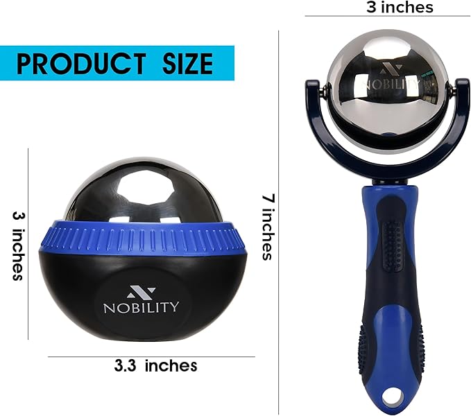 Nobility Massage Ball Roller– Ice Cold and Hot for Deep Tissue and Sore Muscle Relief of Stiffness and Stress, Body, Neck, Back, Foot, Plantar (Blue)