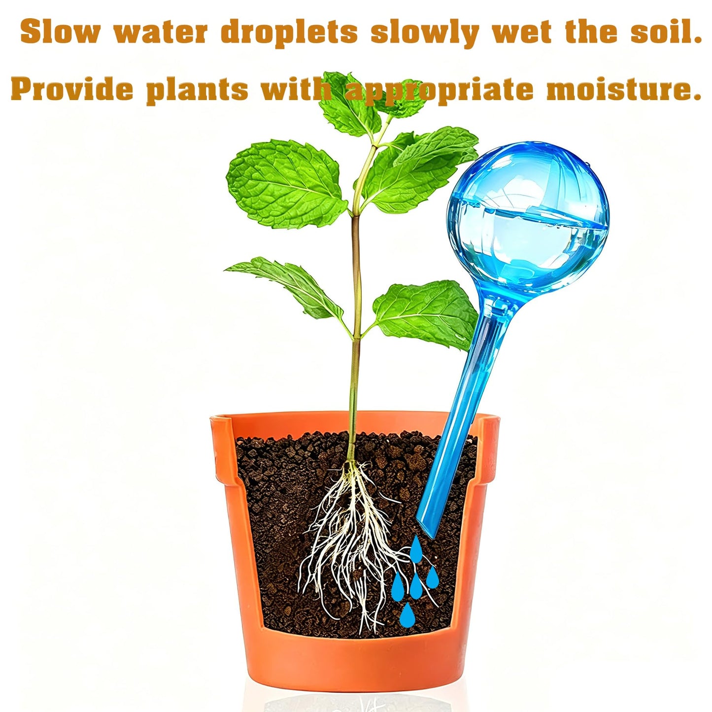 MOONSOUND Self Watering Globes for Plants - 10pcs Automatic Watering Bulbs for Indoor & Outdoor Potted Plants, Vacation Plant Care, Water Conservation Device