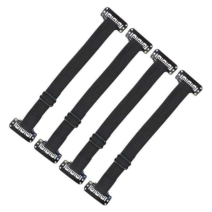 4 Pcs Facelift Bands with Clips Invisible Face Stretching Lifting Strap Adjustable Elastic Band Face Slimming Band (18cm Black Single Bands)