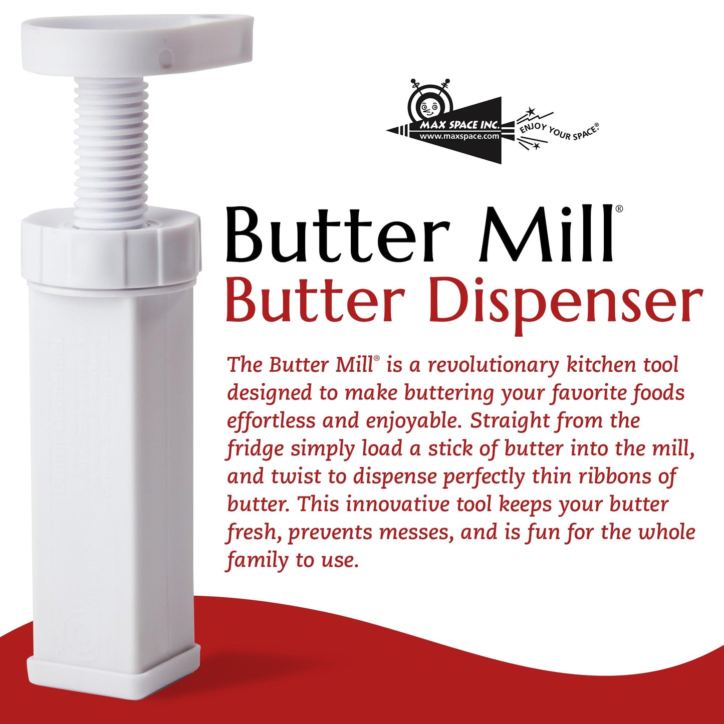 MAX SPACE Butter Mill - Usa Designed + China Made - Butter Dispenser