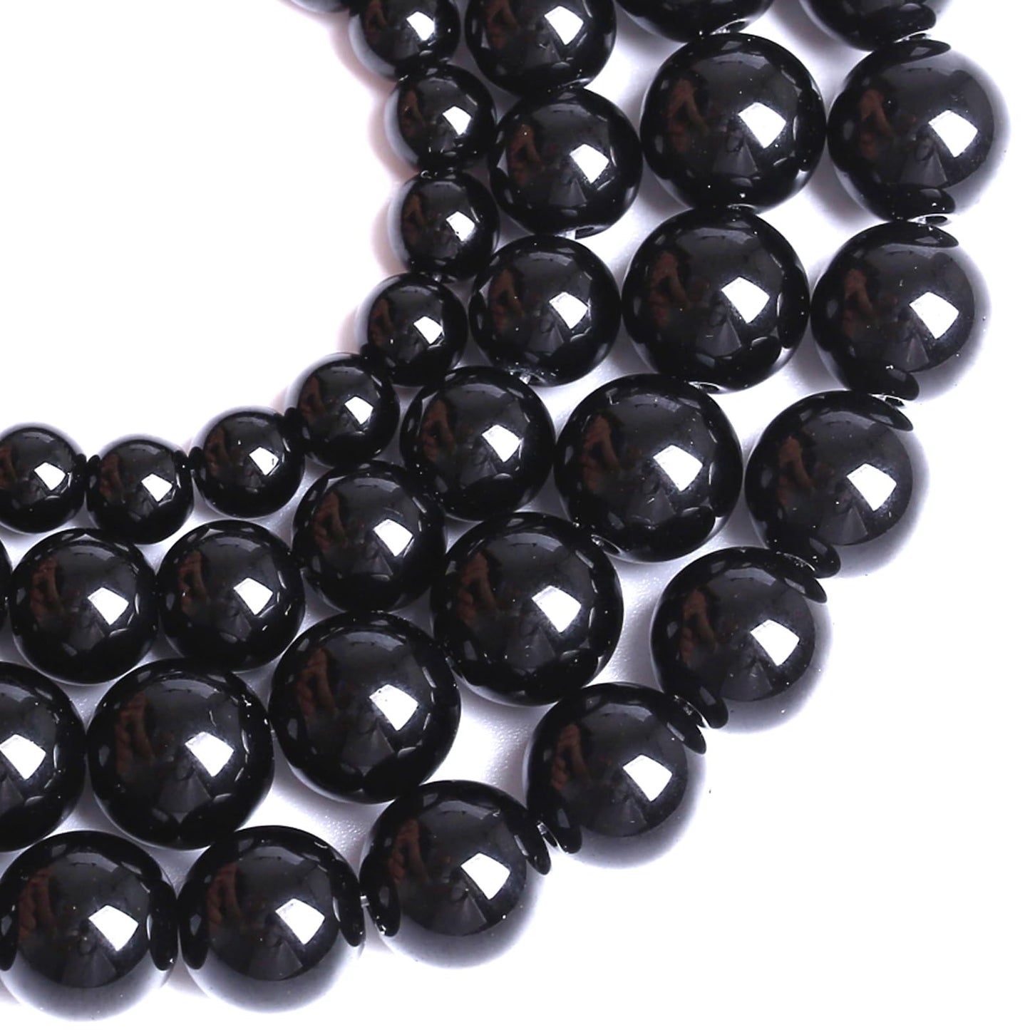 10MM Natural Black Agate Gemstone Beads Round Loose Stone Beads for Jewelry and Bracelets Making 72pcs 2 Strands 32