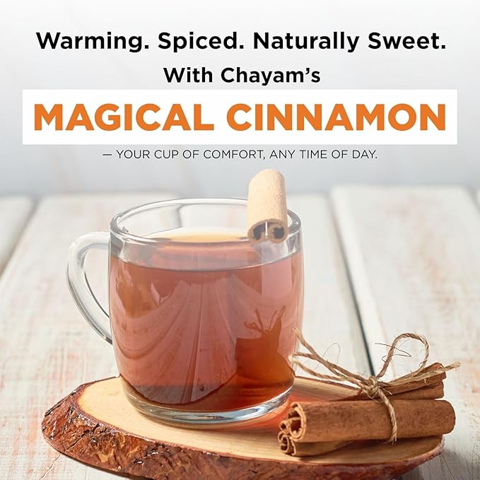 CHAYAM Magical Cinnamon Tea Tin – Green Tea Loose Leaf, 50g (1.76 oz) Each – With Sweet Clove, Star Anise & Orange Peel – Spiced Herbal Tea – Lightly Caffeinated – Gift Tin