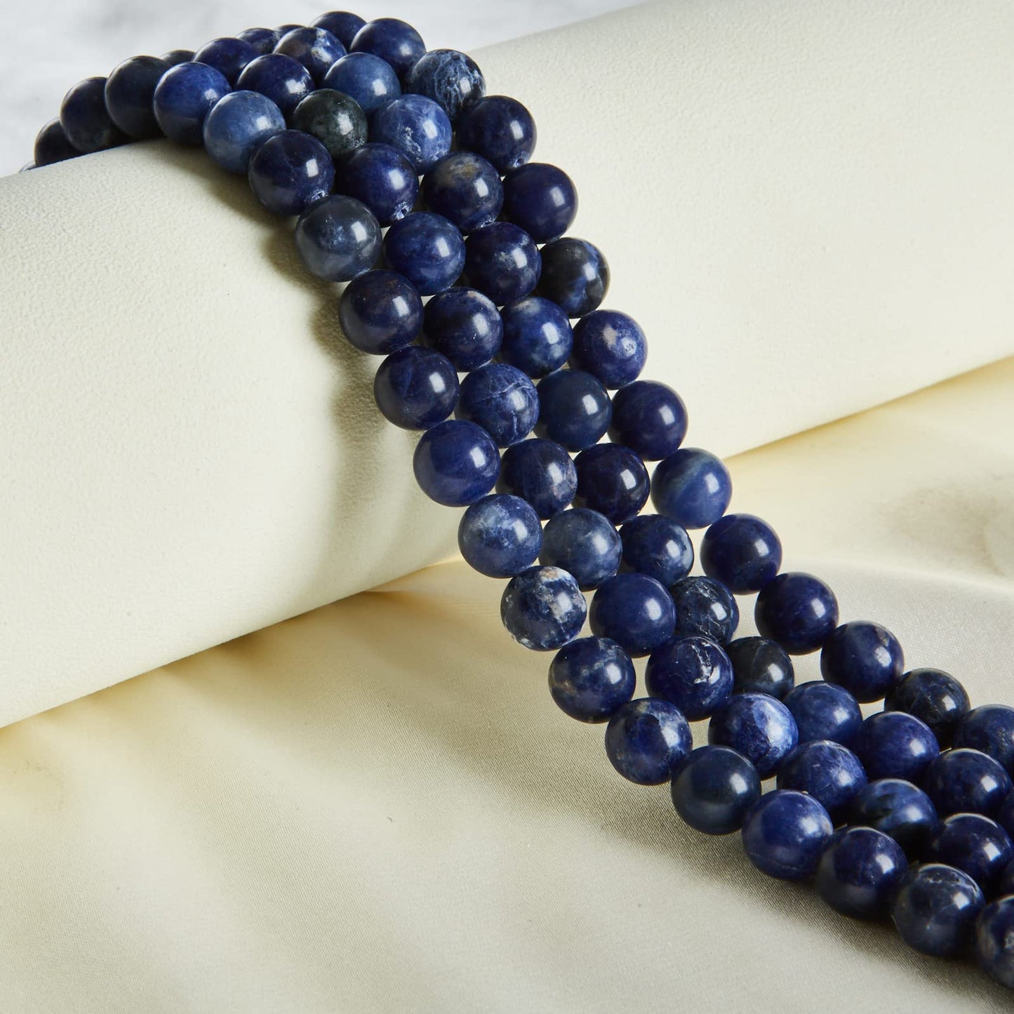 60pcs 6mm Sodalite Beads Natural Gemstone Beads Round Loose Beads for Jewelry Making