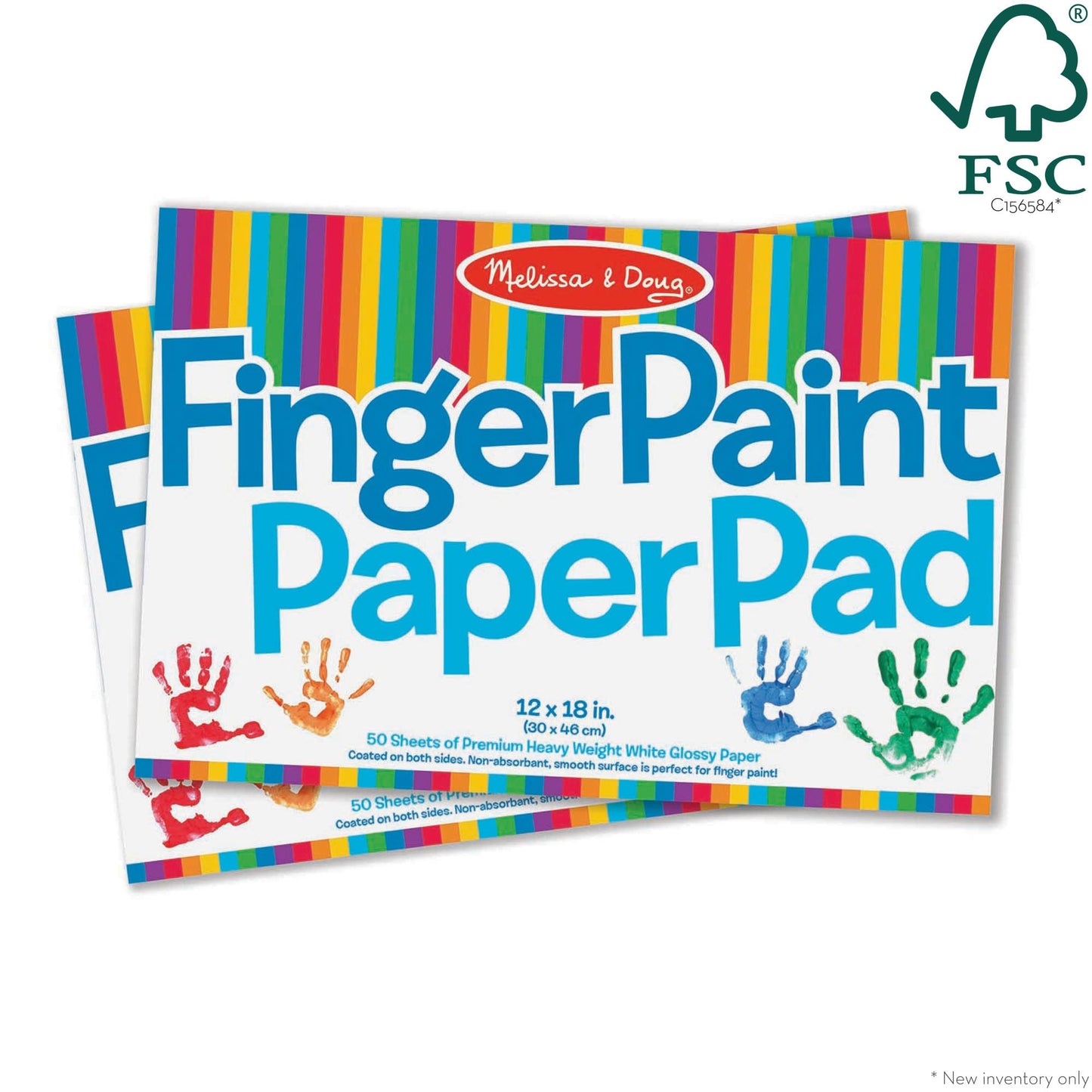 Melissa & Doug Finger Paint Paper Pad (2-Pack, 50-Sheets Each) - 12x18 Inch Art Paper for Kids Activities, Arts and Crafts, and Homeschool Essentials - FSC Certified
