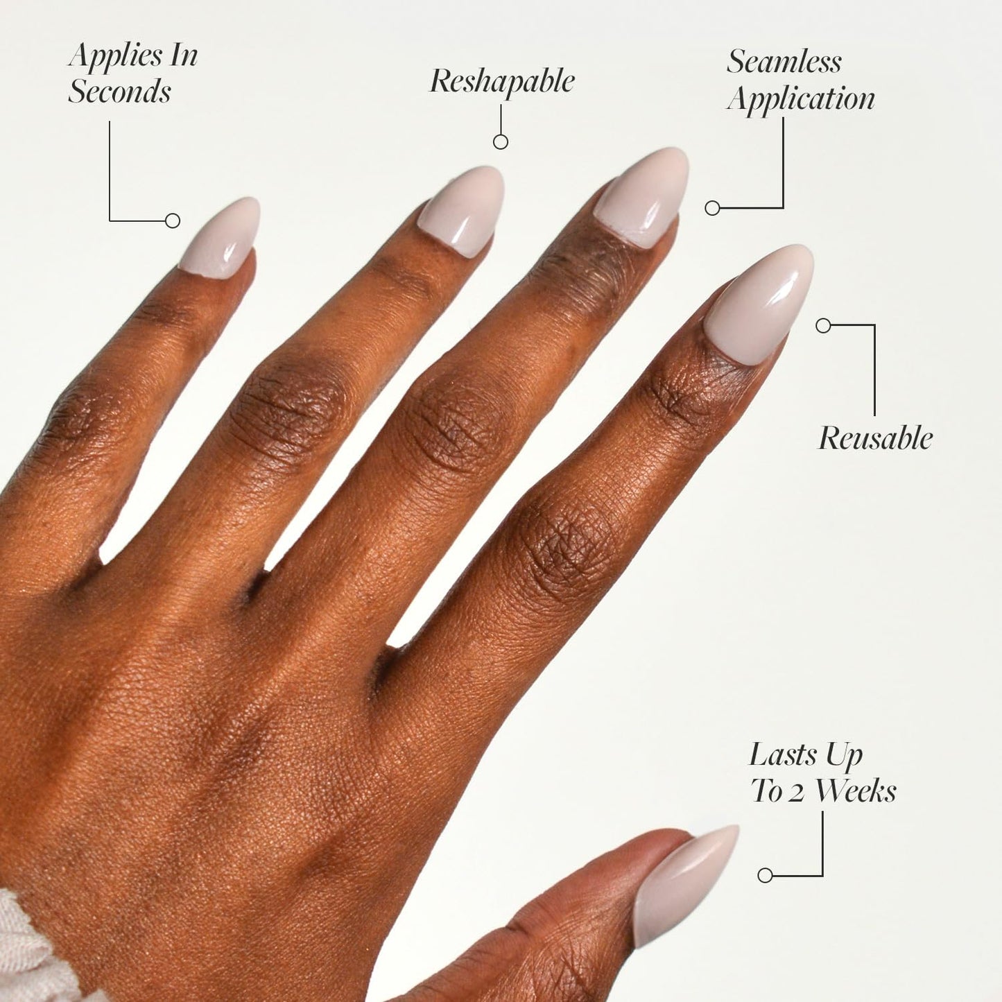Glamnetic Press-On Nails Bundle - Ballet Pink & Bark Brown | Opaque Light Blush Pink Short Almond False Nails | Dark Brown Short Round Fake Nails | Reusable, Salon-Quality Nail Kits