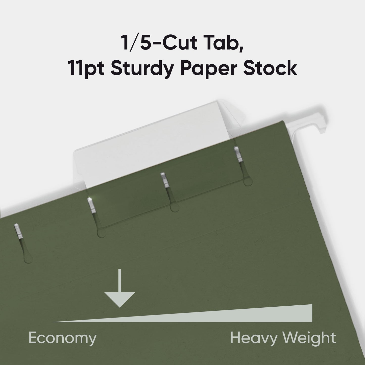 Smead Hanging File Folder, 1/5-Cut Adjustable Tab, Letter Size, Standard Green, Hanging Folders for Filing Cabinets, File Organizer Folder, 25 Count