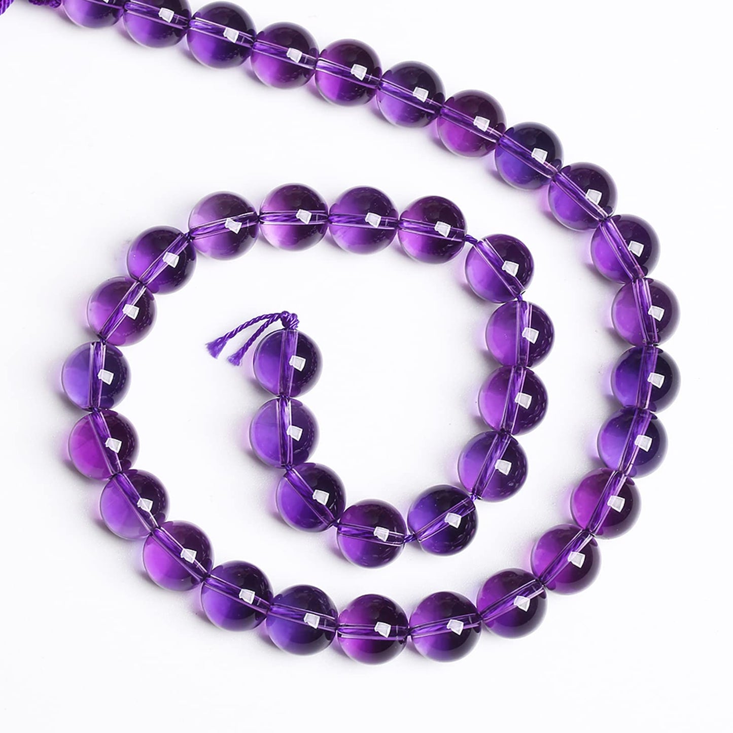 6MM 60PCS Natural Stone Clean Amethyst 3A Grade Crystal Loose Beads for Jewelry Making DIY Bracelet