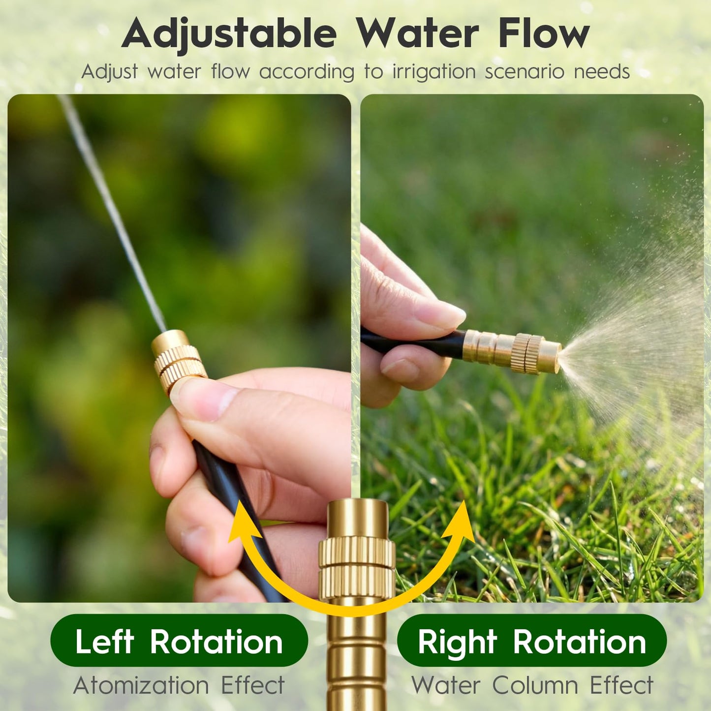 100Ft 360° Adjustable Drip Irrigation System Kit, 1/4 Inch PE Tubing with 20 Bendable Nozzles, Automatic Garden Watering System for Greenhouse, Lawn, Raised Bed, Flower Bed