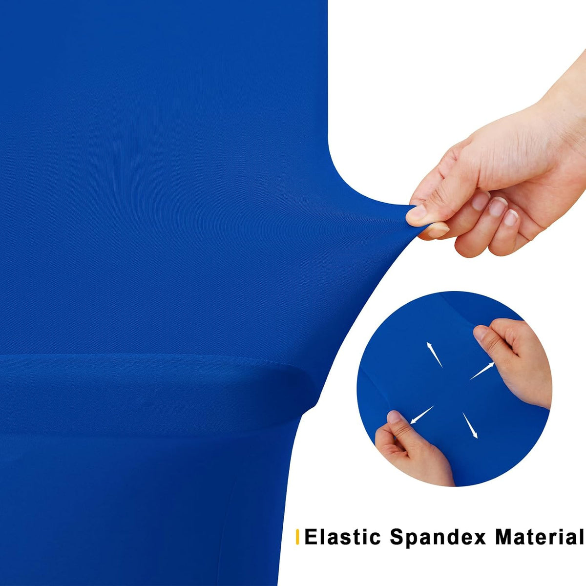 Smiry 2 Pack Spandex Table Cloth 6FT, Elastic Fitted Stretch Tablecloths for Rectangle Tables, Washable Table Cover for Outdoor, Wedding, Banquet & Parties (Blue, 72Lx30Wx30H Inch)