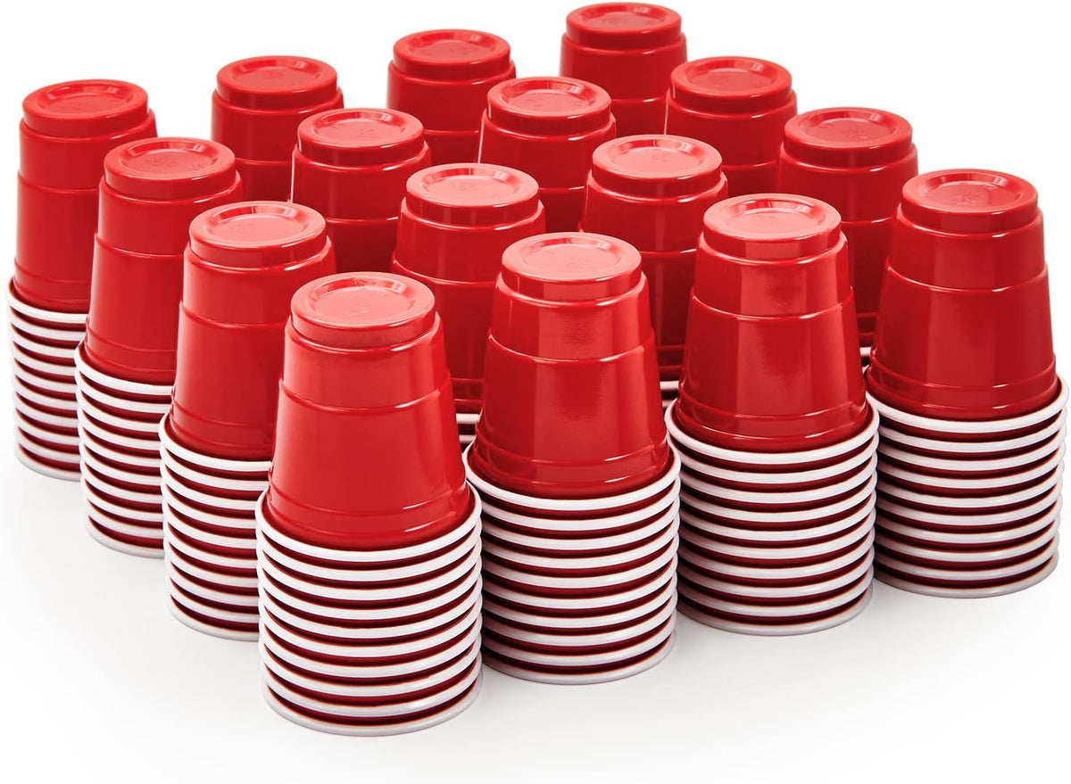 Lilymicky 1080 PACK 2 oz Plastic Shot Glasses, Mini Red Disposable Shot Cups for Parties, Carnivals, and Any Events
