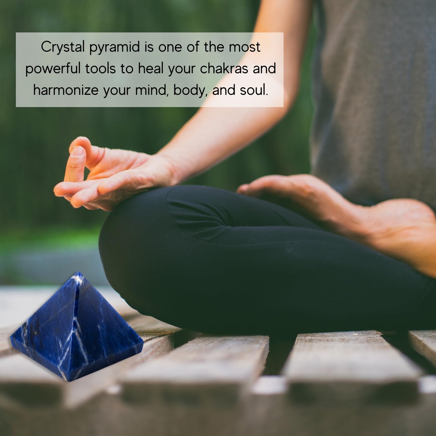 Amazing Gemstone Sodalite Pyramid Crystal Healing Stones - 1.5" Great Pyramid Figurine of Natural Stone Pyramid for Meditation, Reiki, Chakra Balancing and Crystal Pyramids Grid