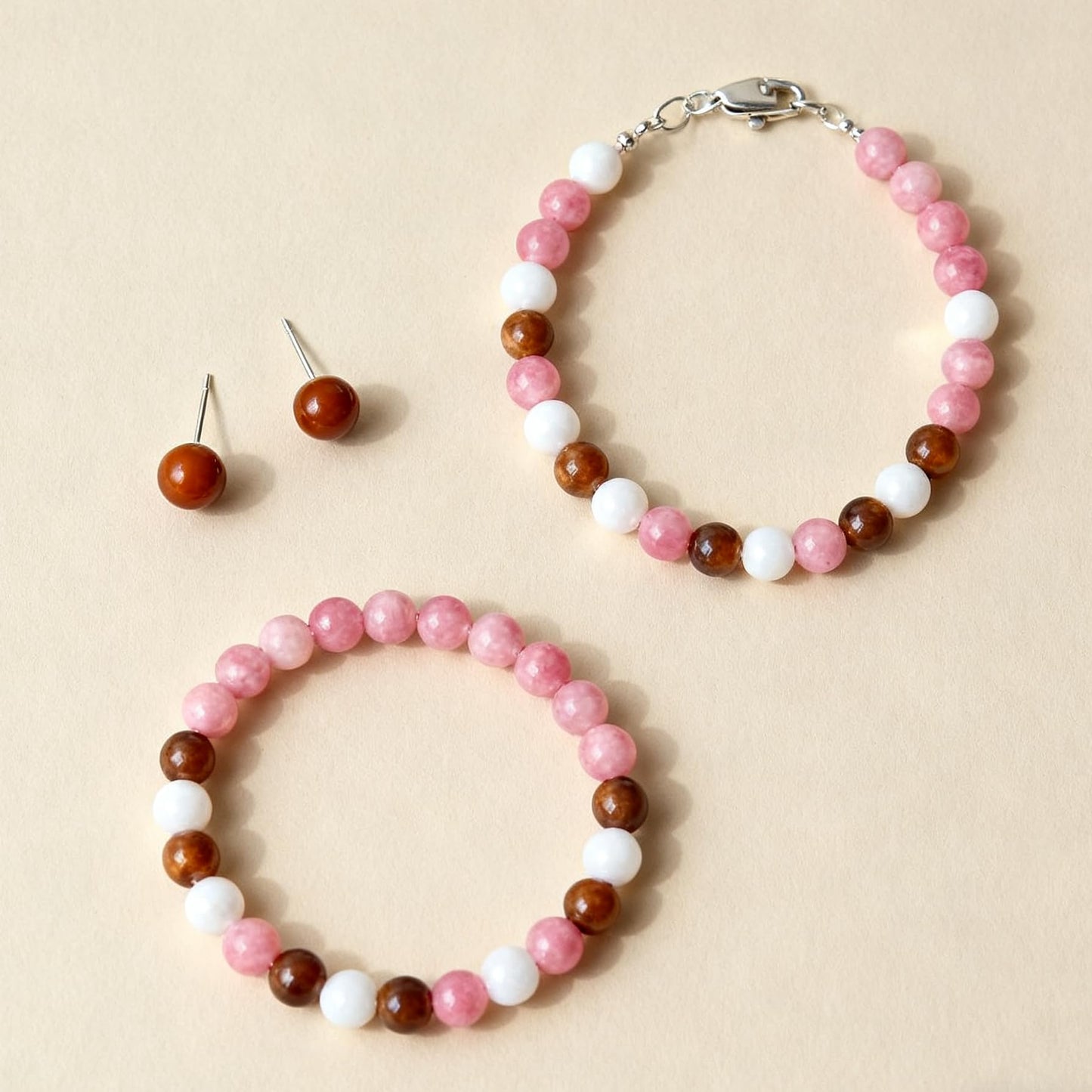 About 45pcs 8mm Natural Stone Beads Fire Cherry Quartz Beads Energy Crystal Power Gemstone for Jewelry Making, DIY Bracelet Necklace