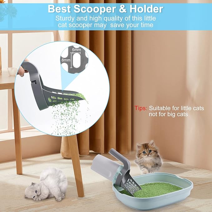 Cat Litter Scooper with Holder, Cat Litter Shovel with Waste Can,Refill Bag