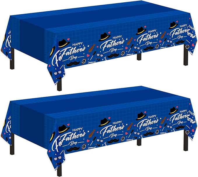 Happy Father’s Day Tablecloths, Blue 2-Pack
