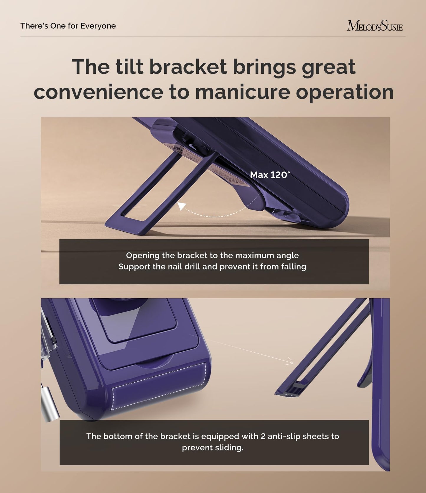 MelodySusie Professional Clip-On Rechargeable Nail Drill with Adjustable Built-in Stand and Premium Motor, MB420G 40000RPM E-File with Max Speed for All Manicure Shaping & Gel Removal for Salon Use