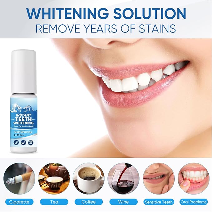 Tooth Paint, Teeth Whitening Paint, Instant White Tooth Paint, Tooth Polish Uptight White, Portable and Simple