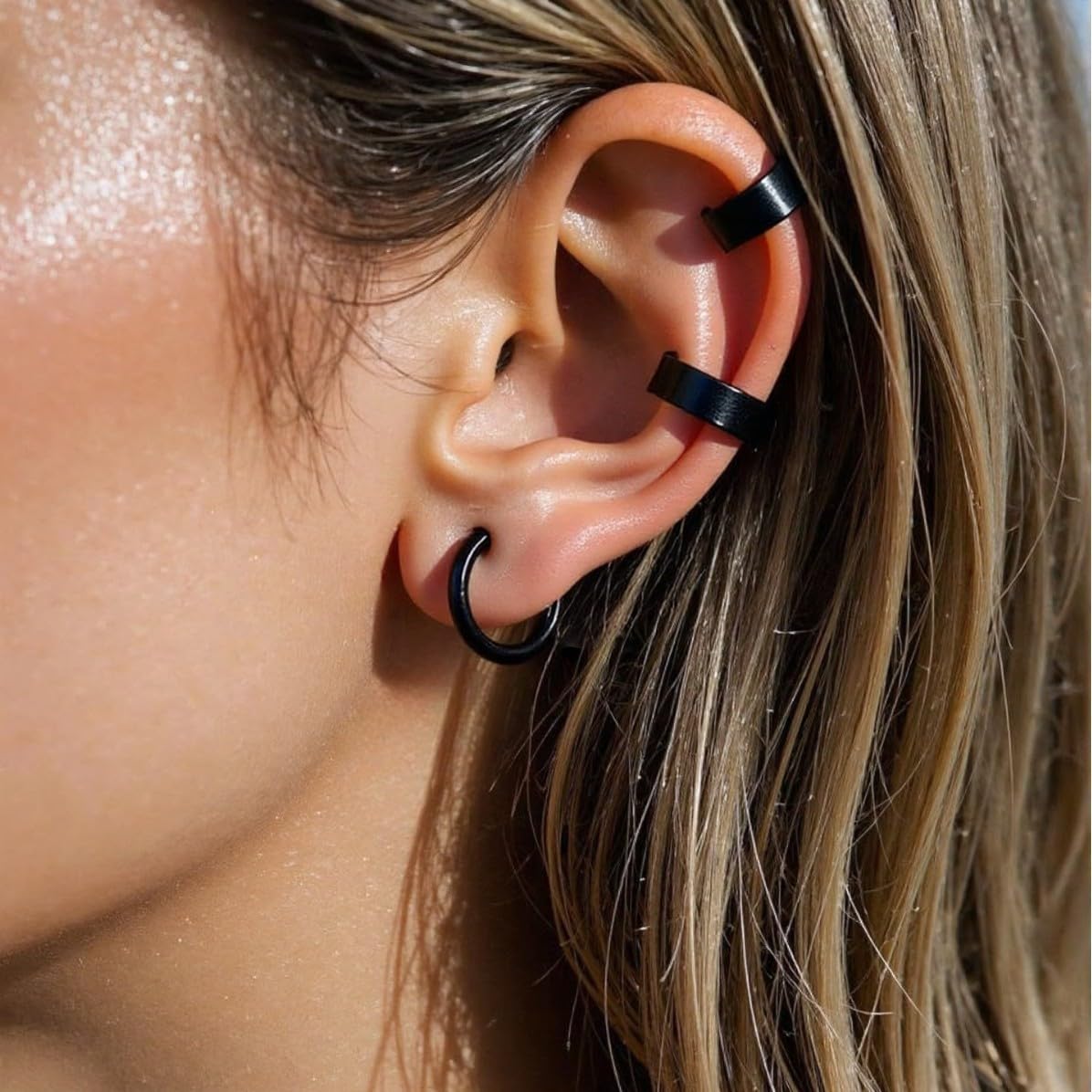 Ear Cuff Earrings for Men Punk Non piercing ear clip Hoop Earring Helix Fake Earring Jewelry