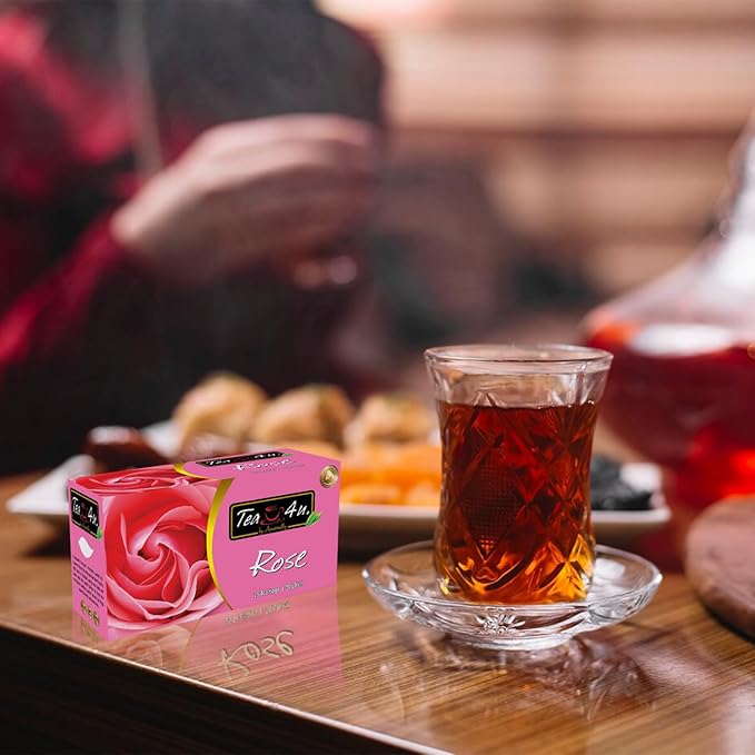 Tea4U Flavored Black Ceylon TeaBags (Rose) - Ideal Quality from Sri Lanka's Finest Leaves and Expertly Blended - 25 Count