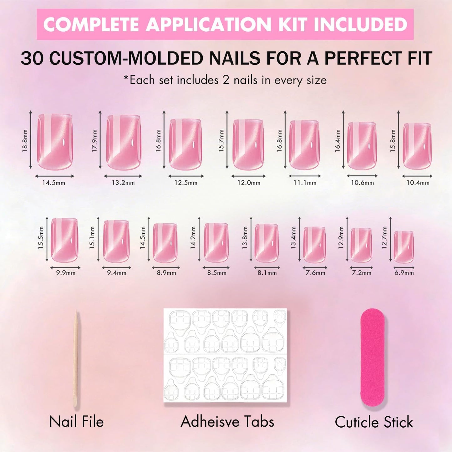 KQueenest Cat Eye Press On Nails Short - Dark Emerald Green Press On Nails Square, 30 Pcs 15 Sizes Glitter Black Fake Nails Press ons, Thick Quality, Reusable Small Glue on Nail for Women Goth Party