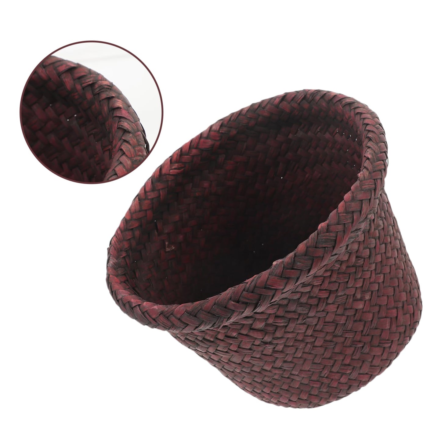 OFFSCH 1Pc Seaweed Woven Plant Holder Natural Seagrass Pot Container for Indoor Plants Handcrafted Design Versatile Basket for Home Decor