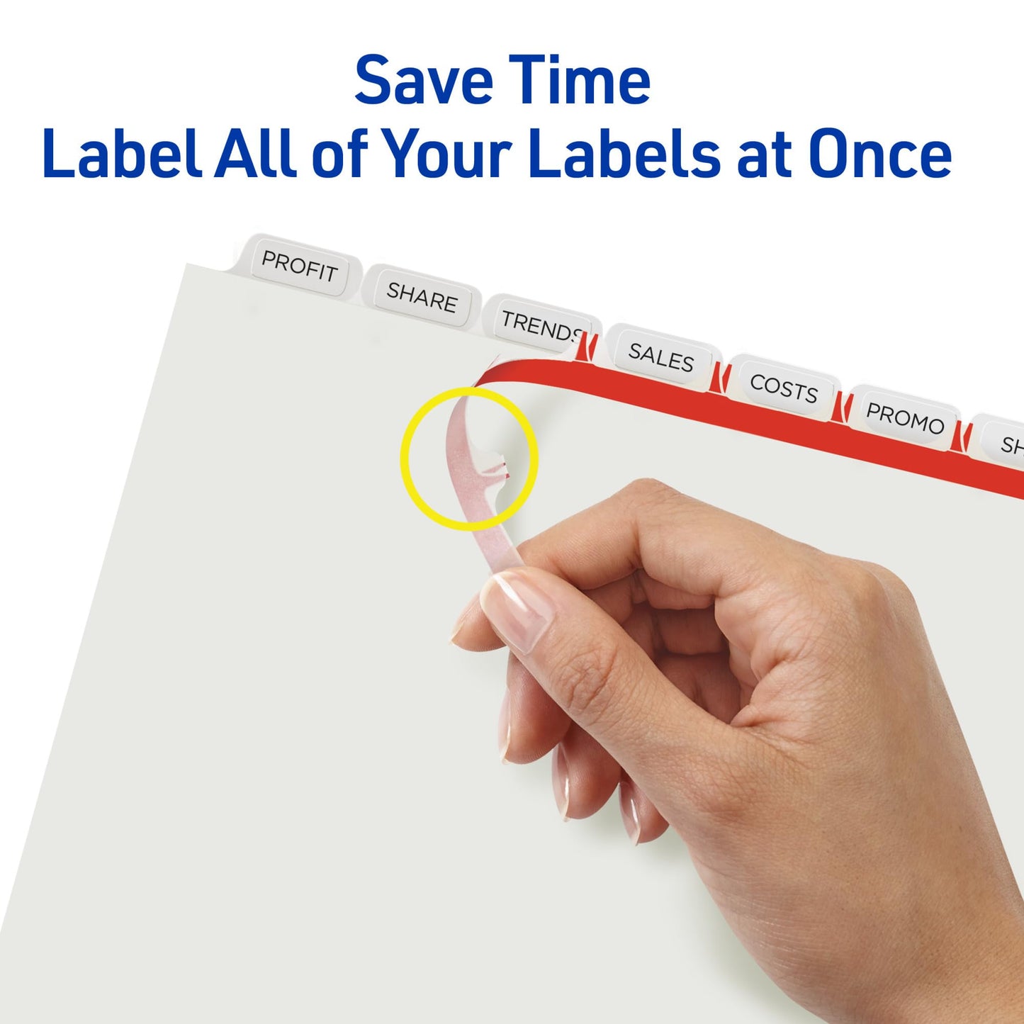 Avery 8-Tab Binder Dividers, Easy Print & Apply Clear Label Strip, Index Maker, White Tabs, 25 Sets (11447)
